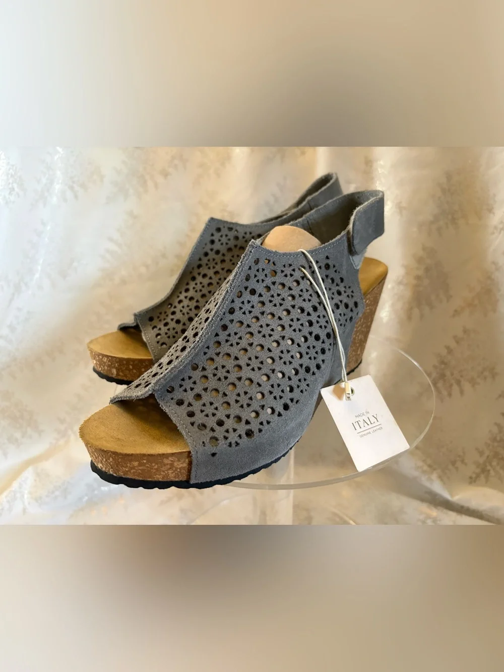 A. Giannetti Made in Italy Suede Wedge Sandals